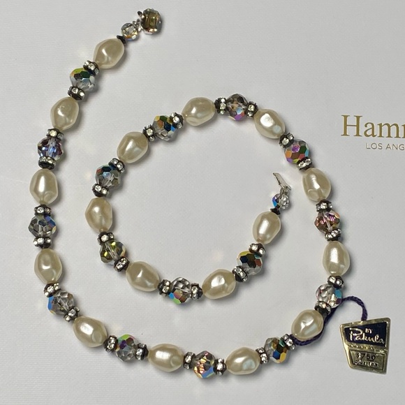 NWT 60’s VINTAGE PAKULA Pearl & Rhinestone Beaded Necklace - Picture 5 of 13